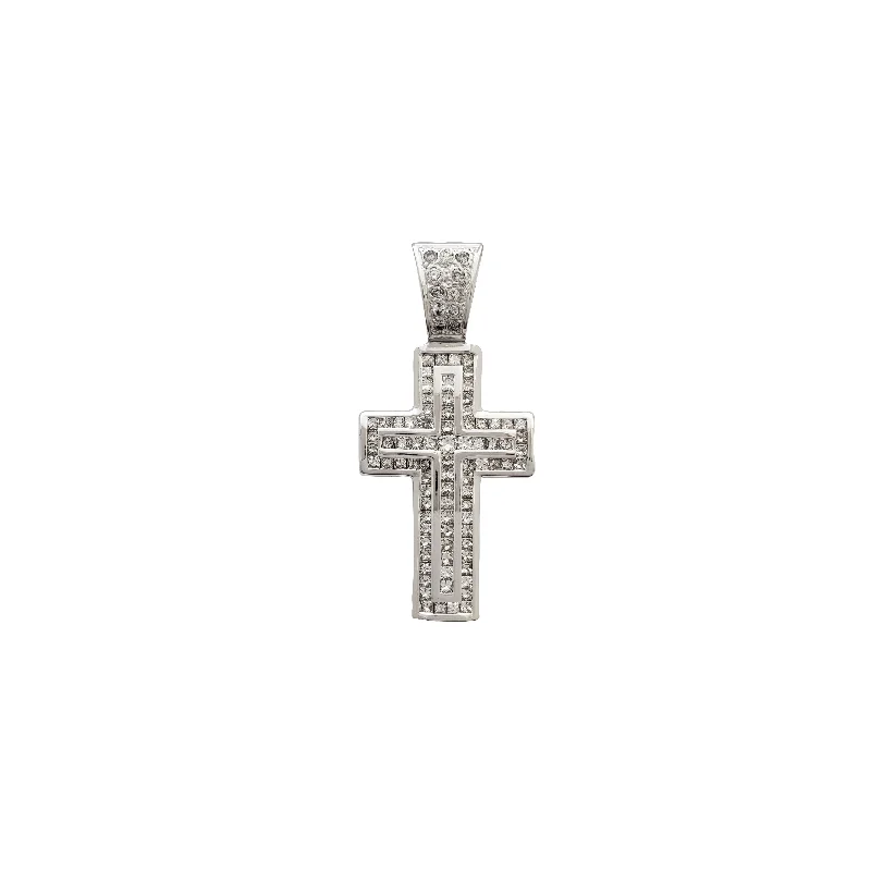 Adjustable - Chain Cubic Zirconia Solitaire Pendant for a Sparkling GiftIced-Out Diamond Cross Pendant (14K)