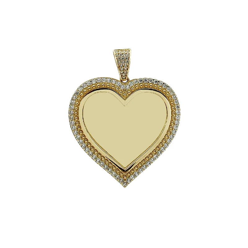 18K Gold - Plated Angel Wing Pendant for a Symbolic and Elegant AccessoryIcy Milgrain Heart Memorial Picture Pendant (14K)