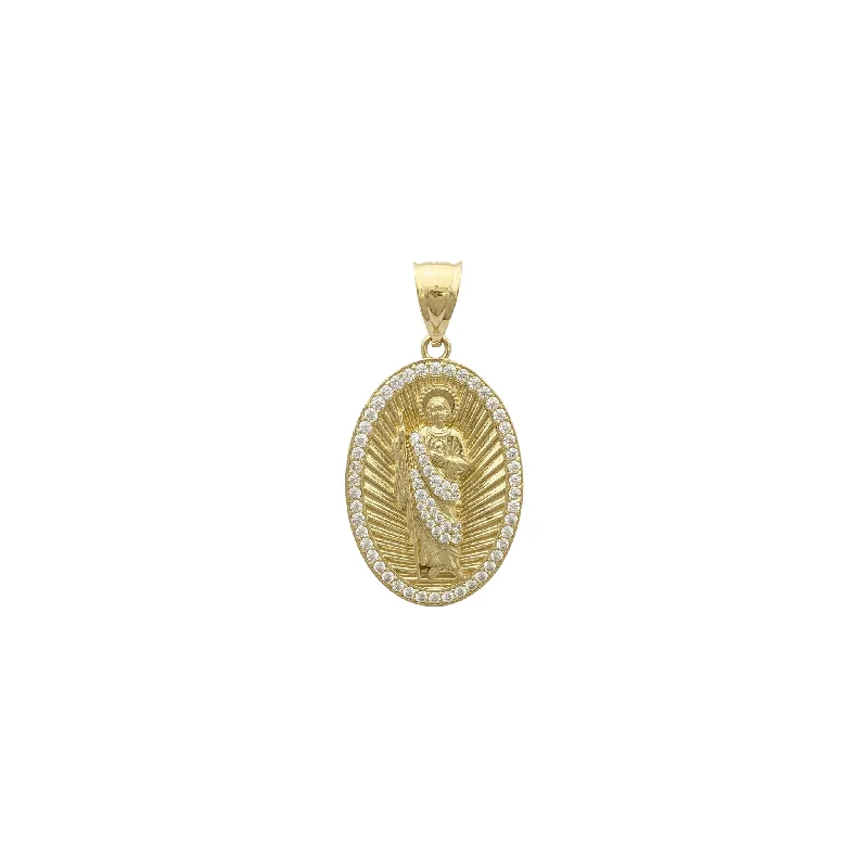 3D - Printed Polymer Clay Animal - Print Pendant for a Fun and Quirky AccessoryIcy Saint Jude Oval Pendant (14K)