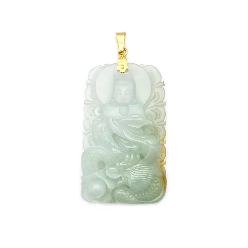 Antique - Inspired Filigree - Worked Cross Pendant Necklace for Religious CeremoniesJade Guan Yin & Dragon "观音镇龙“ Pendant (24K)