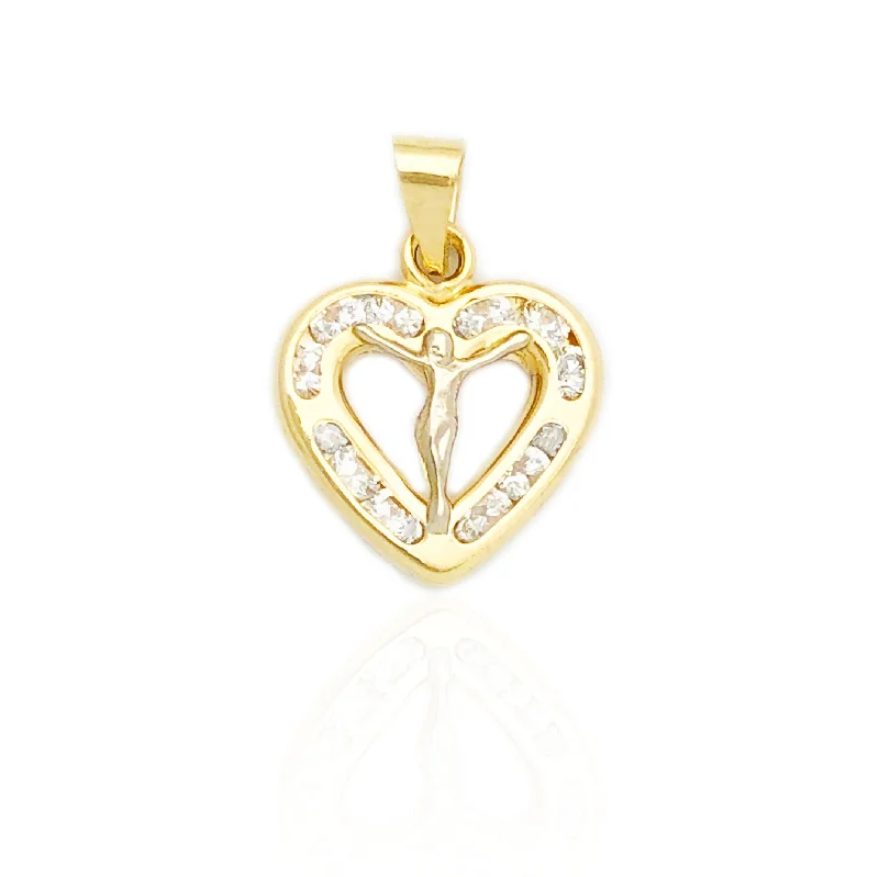 Customized Birthstone Pendant with Engraved Name for a Personalized TouchCrucifix Heart Pendant (14K)