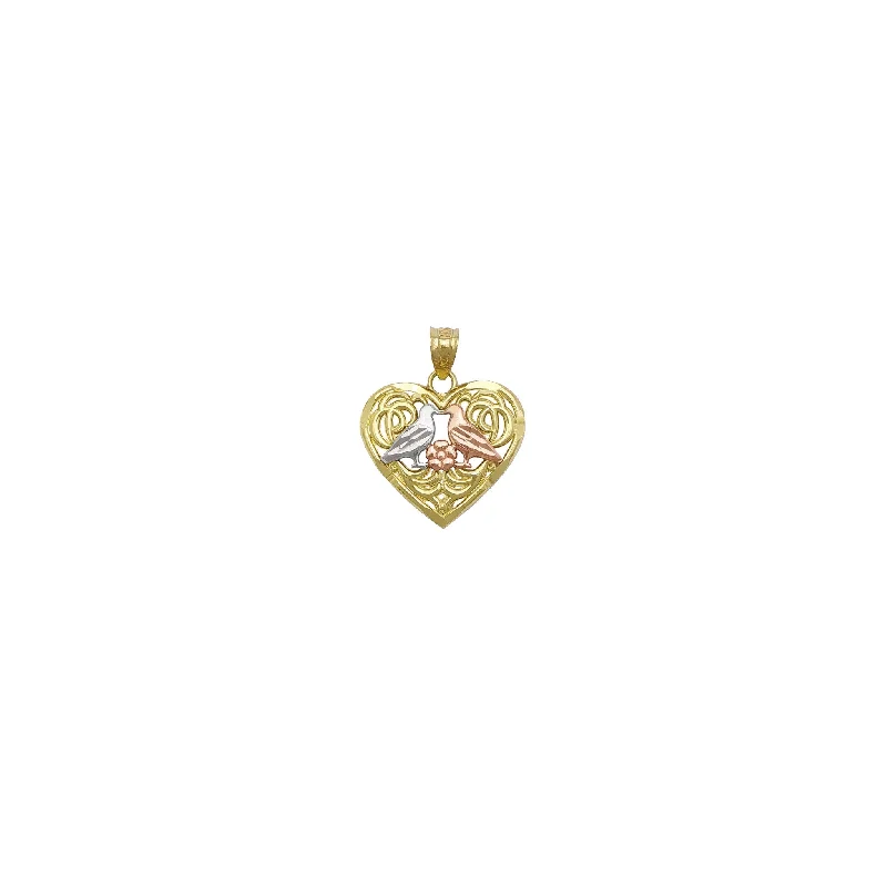 18K Gold - Plated Angel Wing Pendant for a Symbolic and Elegant AccessoryLovebirds Heart Pendant (14K)