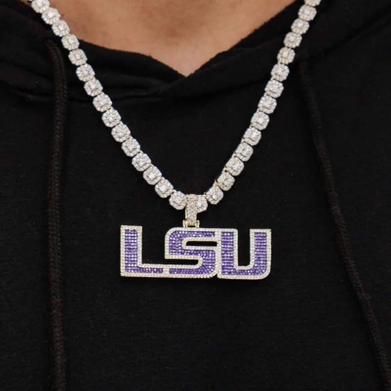 LED - Illuminated Moon Pendant Necklace for Nighttime EventsLSU Official NCAA Logo Pendant