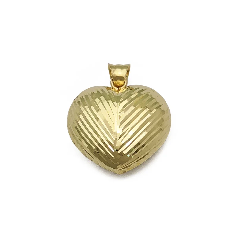 Magnetic - Locking Pendant with Hidden Compartment for Secret MessagesOblique Stream Heart Pendant (14K)