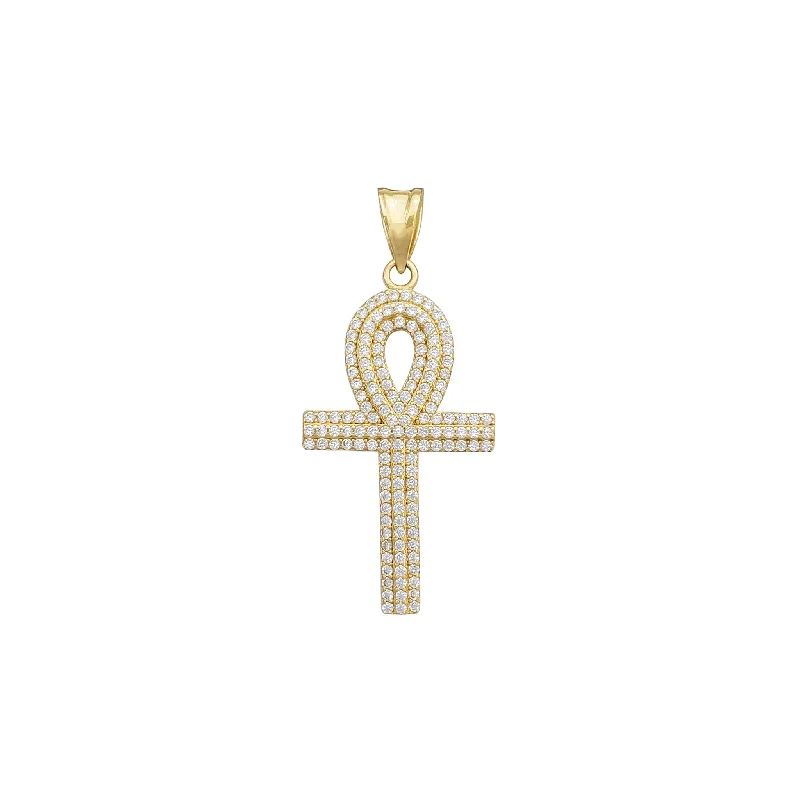 Pearl - Embellished Floral Pendant for a Feminine and Romantic LookPave Ankh Cross Pendant (14K)