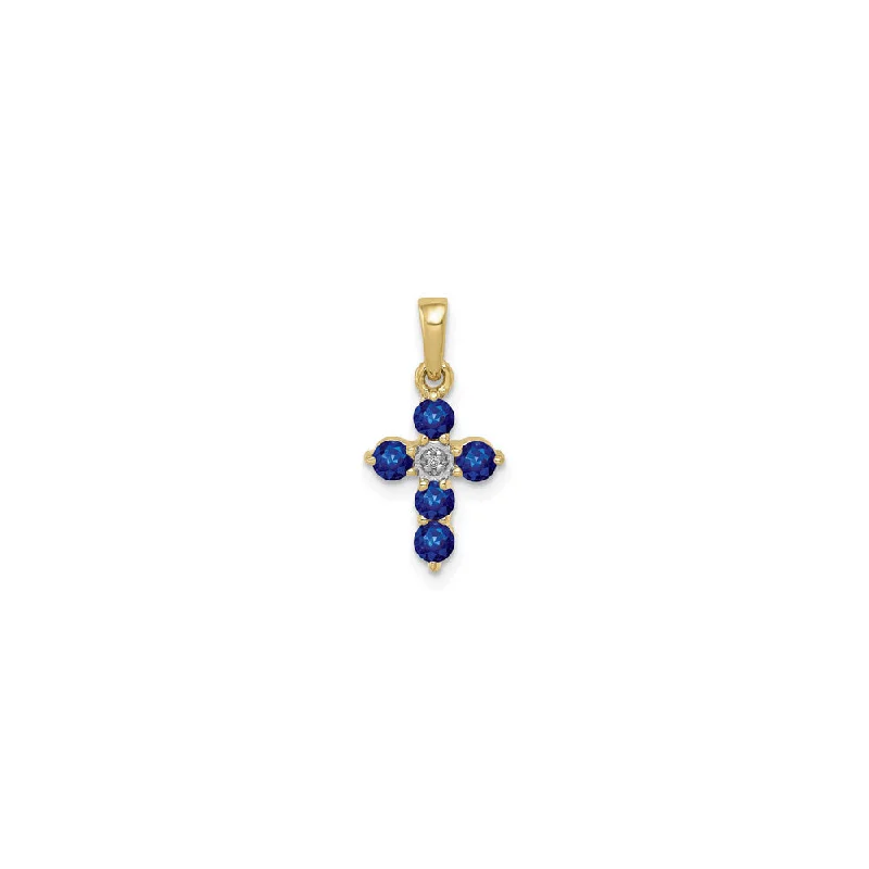 Enamel - Painted Owl Pendant in Vibrant Colors for a Playful LookPetite Round Blue Sapphire and Diamond Cross Pendant (14K)