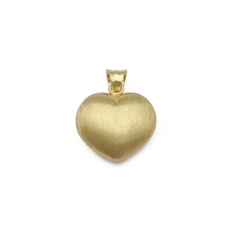 Military - Inspired Dog Tag Pendant with Engraved Service NumbersPuffy Brushed Finish Heart Pendant (14K)