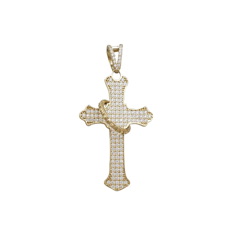 3D - Printed Polymer Clay Animal - Print Pendant for a Fun and Quirky AccessoryRing With Iced Out Cross Pendant (14K