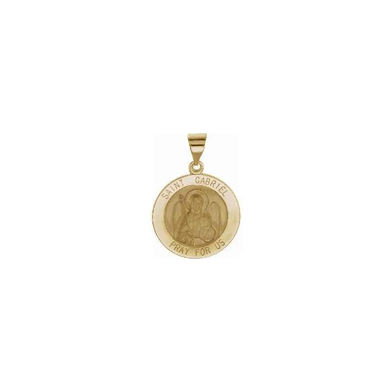 Antique - Brass - Finished Compass Pendant for Travelers and ExplorersSt. Gabriel Hollow Medal (14K)