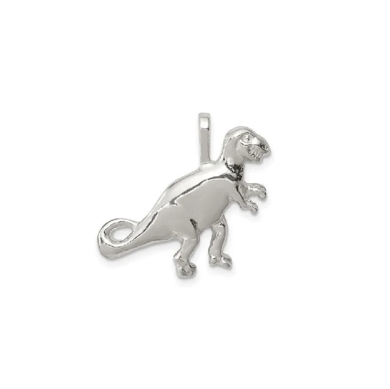 LED - Illuminated Moon Pendant Necklace for Nighttime EventsT-Rex Dinosaur Pendant (Silver)