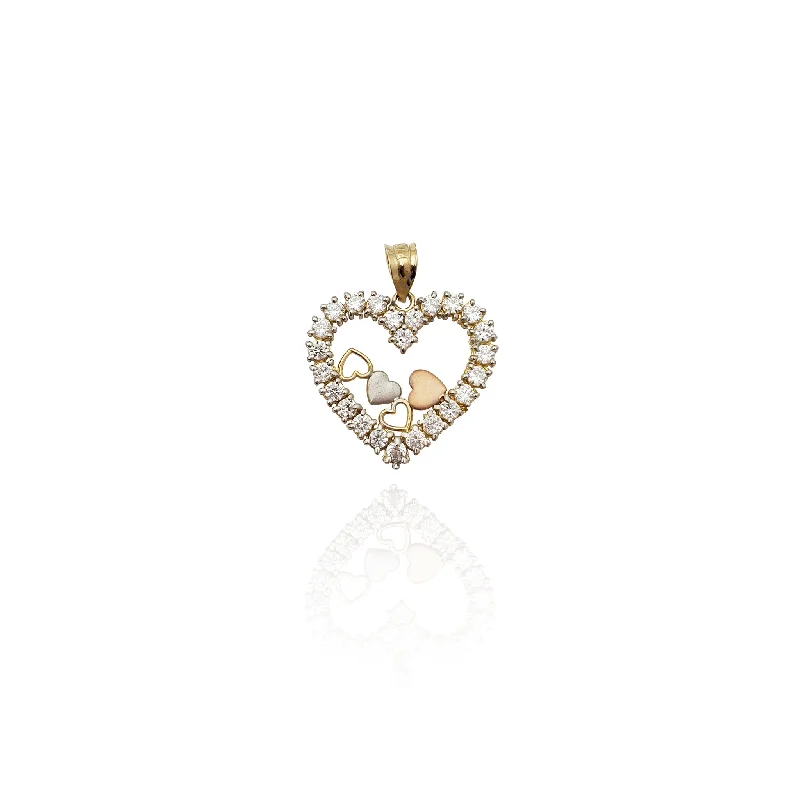 18K Gold - Plated Angel Wing Pendant for a Symbolic and Elegant AccessoryStoneset Multi-Heart Pendant (14K)