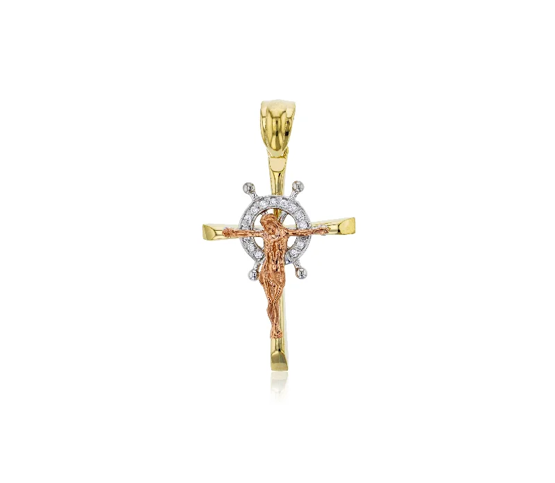 3D - Printed Polymer Clay Animal - Print Pendant for a Fun and Quirky AccessoryTricolor Anchor Jesus Cross Pendant (14K)