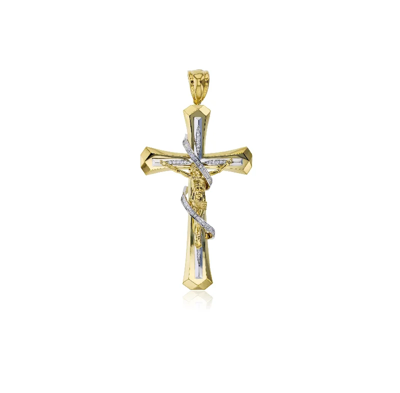 Double - Heart Pendant with Interlocking Design for CouplesTwo-tone Jesus Cross Pendant (14K)