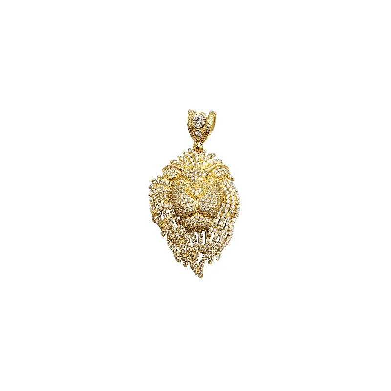 Pearl - Embellished Floral Pendant for a Feminine and Romantic LookYellow Gold CZ Lion Head Pendant (14K)