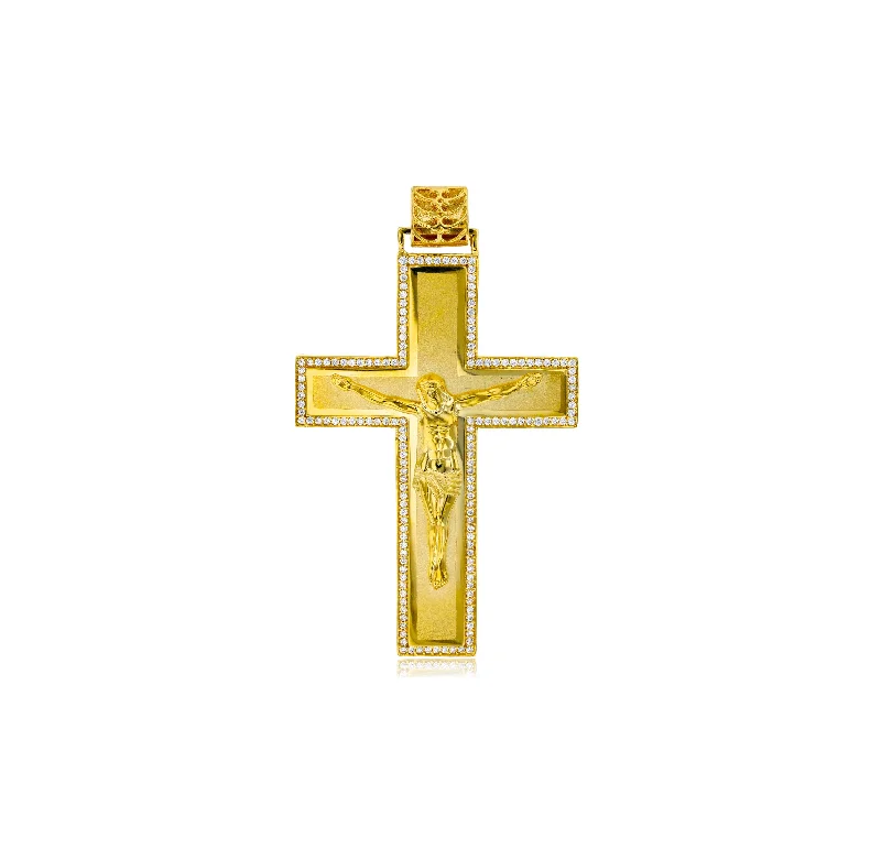 Military - Inspired Dog Tag Pendant with Engraved Service NumbersYellow Gold Jesus Cross Pendant (14K)