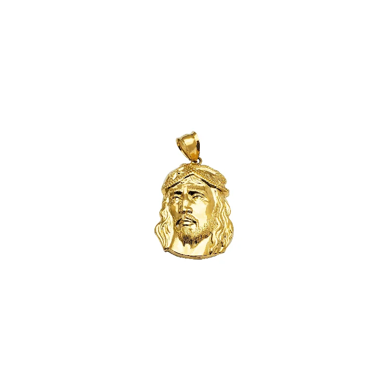 Magnetic - Locking Pendant with Hidden Compartment for Secret MessagesYellow Gold Jesus Head Pendant (14K)