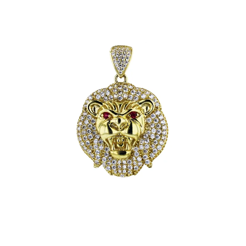 Water - Resistant Stainless Steel Diving - Themed Pendant for DiversYellow Gold Micropave CZ Head Pendant (14K)