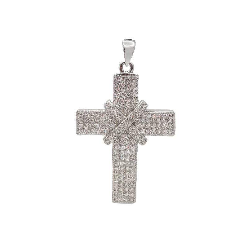 Antique - Inspired Filigree - Worked Cross Pendant Necklace for Religious CeremoniesZirconia Cross Pendant (Silver）