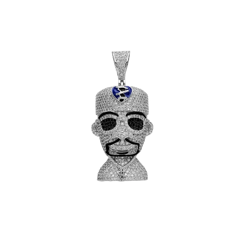 Antique - Inspired Filigree - Worked Cross Pendant Necklace for Religious CeremoniesZirconia Iced-Out Man with Beard & Stitched Heart Hat Pendant (Silver)