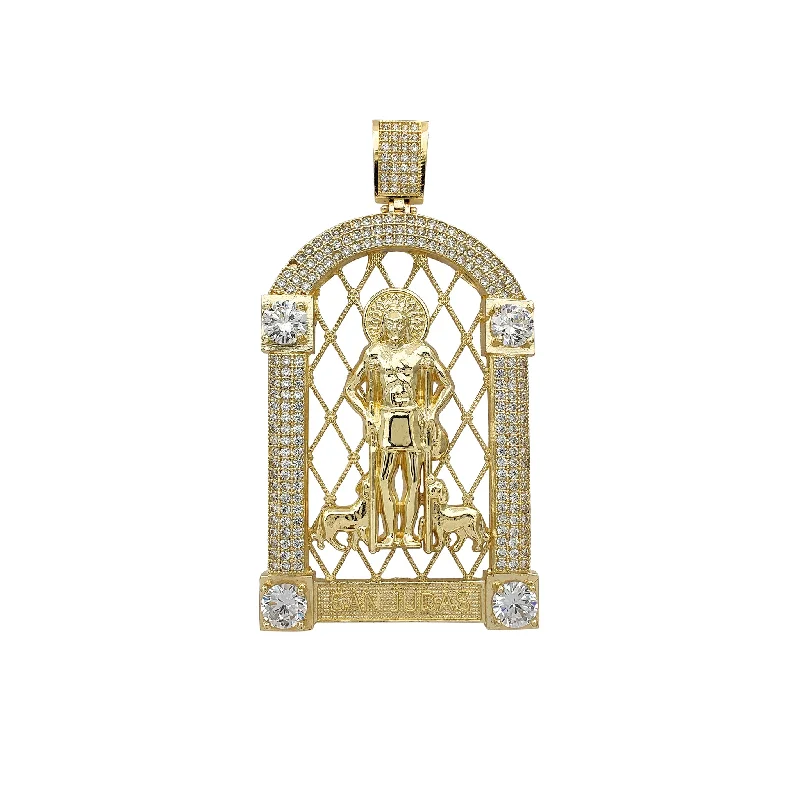 Antique - Brass - Finished Compass Pendant for Travelers and Explorers[Spanish] Zirconia Shrine Saint Jude Pendant (14K)